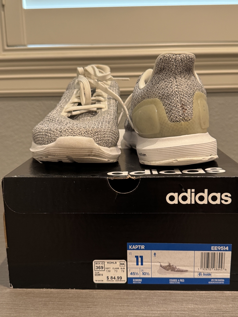 adidas Gray Knit Running Shoes